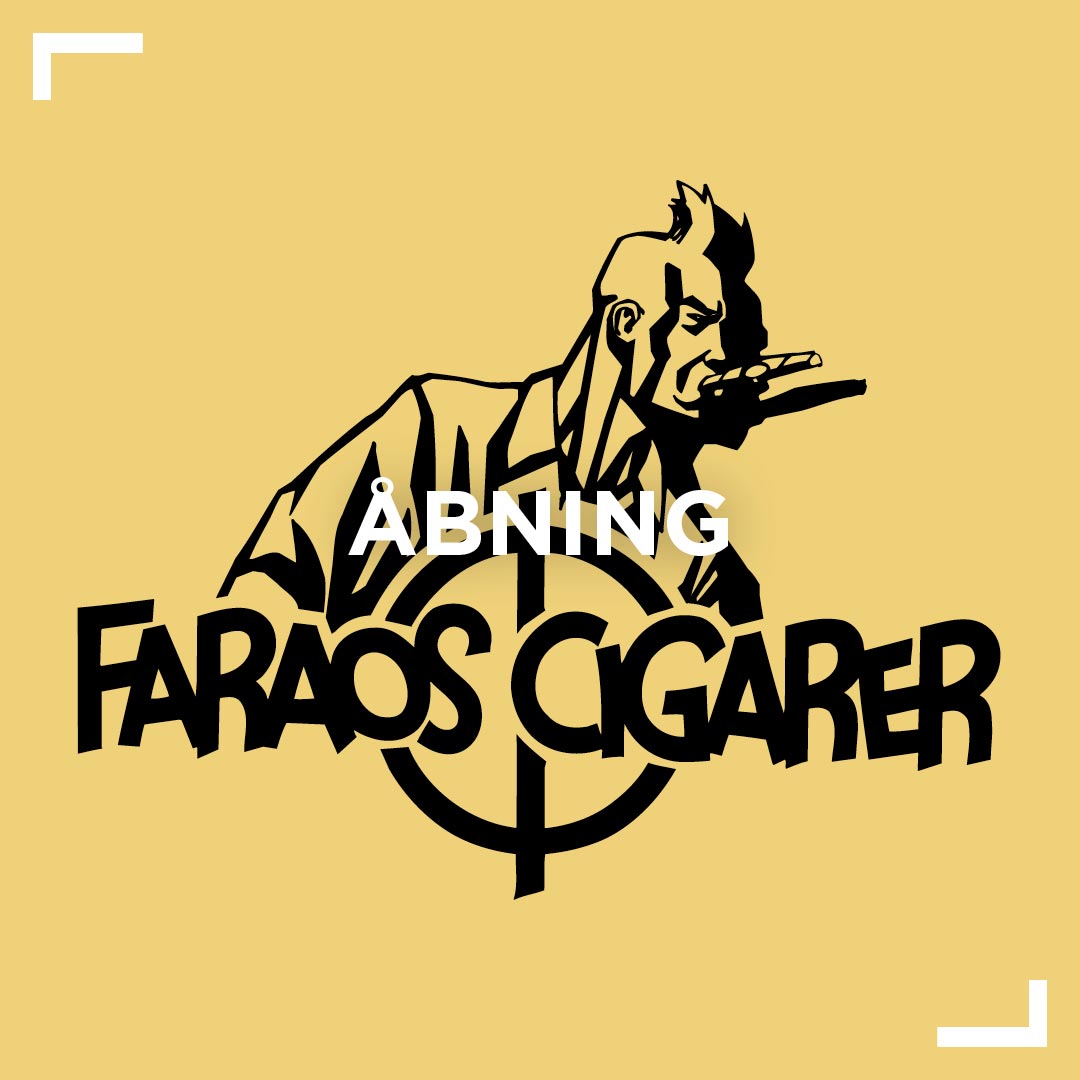 Faraos cigarer logo med teksten åbning